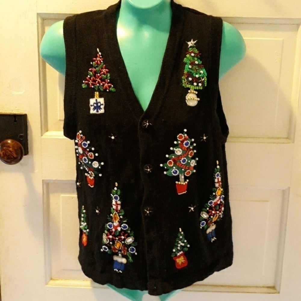 Victoria Jones small petite Christmas sweater vest